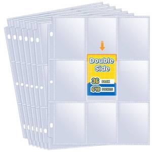 lot 12257 image: 648 Pockets Double Side Trading Card Sleeves, Fabmaker 9 Pocket Card Sleeves Binder Sheets for 3 Ring Binder, Long-Lasting Trading Cards Binder Sleeves Compatible with MTG, Baseball, Game