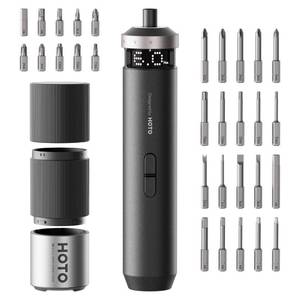 lot 12264 image: HOTO PixelDrive Electric Screwdriver, Smart Display, 6 Torque Settings, 0.5 to 6 N�m, 14 Hex 30 Bits, LED Light, 2000 mAh Rechargeable Cordless Screwdriver Set for Electronics, Gadgets for Men (Does Not Power On)
