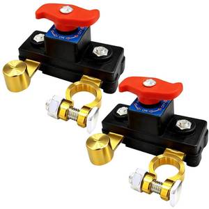 lot 12296 image: 2pcs Car Battery Cut Off Switch, Car Battery Power Cut Off Switch Breaker, Pure Copper Battery Disconnect Switch Manual Rotary Battery Shut Off Switch for Car Truck Boat Rv Supplies, 12v-24v
