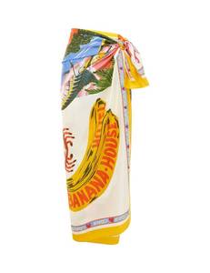lot 12302 image: Fhniepan Womens Beach Swimwear Printed Long Sarong Coverups Bathing Suit Pareo Large Pashmina Wrap Skirt(Yellow,One Size)