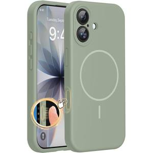 lot 12305 image: Miracase Magnetic for iPhone 17 Case, Compatible with MagSafe, Integrated Silicone Camera Control Cover, 3.0mm Thicken Shockproof Drop Protection Phone Case for 17,Patina Green