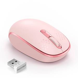 lot 12306 image: TECKNET Wireless Mouse, 2.4G Quiet Computer Mouse with USB Receiver, 4 Buttons Portable Cordless Mice for Chromebook, Laptop, PC, Mac, 80012001600 DPI - Pink