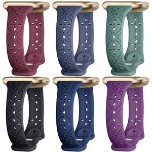 lot 12308 image: Maledan Slim Pattern Band Compatible for Fitbit SenseFitbit Versa 3Versa 4Sense 2 Bands Women Men, Soft Sport Strap Bracelet Wrist Bands for Fitbit SenseVersa 3 Smartwatch Band Accessory (Missing one)