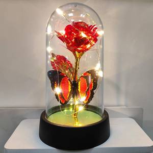 lot 12316 image: Glass Rose in Glass Dome, Light Up Flower, Eternal Roses - Valentines Day Gifts for Her, Mothers Day Roses Gift for Mom, Womens Gifts for Christmas - Galaxy Rose, Birthday Gift