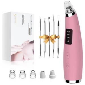 lot 12329 image: Blackhead Remover Pore Vacuum - Blackhead Remover for Face with 5 Attachments & 3 Suction Levels - Blackhead Vacuum removers for Women & Men (Matte Pink) (Used) Turns On Missing One Piece