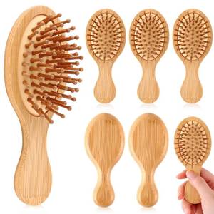 lot 12337 image: FoldTier 6 Pack Mini Bamboo Hair Brush Bulk Wooden Travel Small Hairbrush Massage Scalp Detangling Pocket Brush for DIY Wedding Guest Gifts Bridal Shower Bridesmaid Proposal Favors