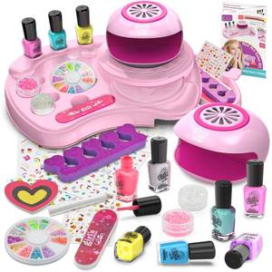 lot 12347 image: Amagoing Nail Polish Set for Girls Ages 7-12, Kids Nail Art Studio Kit, Non Toxic Quick Dry Nail Polish, Nail Dryer, Storage Desk, Glitter, Cool Girls Stuff, Birthday Gifts Ideas 8 9 10 11 Years Old
