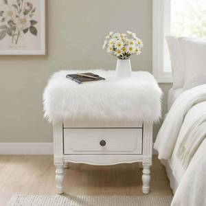 lot 12352 image: Plush Table Runner Faux Fur Table Runner Faux Fur Sheepskin Area Rug Furry Decorative for Living Room Soft Rugs Luxury Home Window Display Decor White 20x20