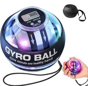 lot 12353 image: JWKPA Torque Ball Hand Exerciser,Gyro Ball Hand Wrist Exerciser with Counter,Compact and Portable, Auto-Start Colorful Lighting,Designed for Fitness Enthusiasts and Office Workers(Black)