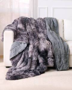 lot 12369 image: UINIU Super Soft Fluffy Fuzzy Faux Fur Sherpa Fleece Blanket Twin Size, Plush Thick Warm Blanket for Bed Couch, College Dorm Essentials Gifts for Girls Boys, Room Decor for Winter, 60 x 80