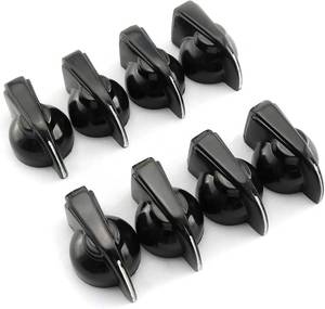 lot 12394 image: BLLNDX Chicken Head Knob 8PCS Black Vintage Guitar Amplifier Potentiometer Knob with Set Screw (Missing 3)