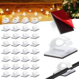 lot 12398 image: Blulu 200 Pieces Christmas Light Hooks Self Adhesive Cable Clips Stick on Wire Clips Cord, Holiday Christmas Light Hooks for Xmas Hanging Lights Home Decoration Outdoor Roof, Roof Ridge Line, Fence