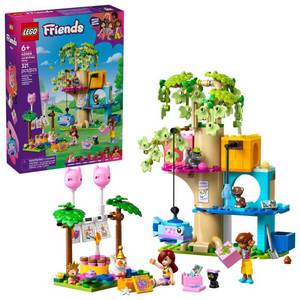 lot 12410 image: LEGO Friends Cat Birthday Party & Tree House Building Toy - Pretend Play Building Blocks WCat Toys & 2 Minidolls - Creative Storytelling Kids Toy for Girls and Boys, 9 - Birthday Gift Idea- 42666