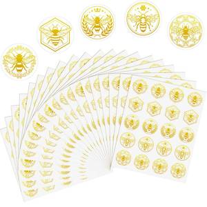 lot 12426 image: Gueevin 400 Pcs Bee Gold Foil Stickers Gold Envelope Seal Stickers Clear Self Adhesive Bee Labels for Greeting Envelope Baby Shower Wedding Christmas Birthday Invitations Party Favors Gifts Wrapping