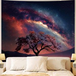 lot 12449 image: Apdidl Space Galaxy Tapestry Wall Hanging for Bedroom Aesthetic, Nature Starry Night Tree of Life Tapestries, Star Sky Posters Backdrop Decor Wall Tapestry for Men Dorm Living Room Office (51X60)