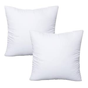 lot 13120 image: OKBA Throw Pillows Insert Set of 2, with 100% Cotton Cover, Bed and Couch - Indoor Hotel Decorative Pillows, 14x14 in White Pillows Inserts