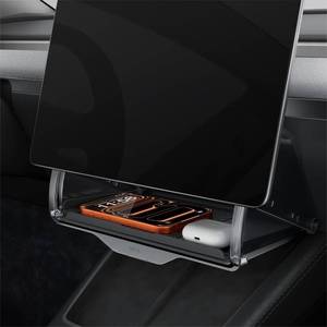 lot 13125 image: REEVAA Upgraded Tesla Model Y Hidden Under Screen Storage Box for Model Y 2020-2026 (Fit New Model Y Juniper) One-tap Open & Stable Installation Model Y Accessories, Center Console Organizer Tray