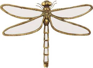 lot 13131 image: Dragonfly Mirror Wall Decor - Gold, Handmade Dragonflys Wall Decor, Creative Butterfly Mirror Glass WallDecor, Perfect for Victorian and European Themed Homes (Dragonfly)