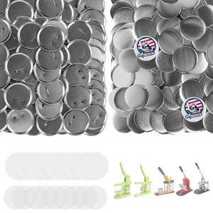 lot 13132 image: Onemorello 100 Sets Button Maker Supplies, 75mm  2.95 inch Button Supplies Buttons Parts, (Approx. 3 inch) Metal Blank Badge Parts with Blank Paper for Buttons Maker Machine Pin Maker Press