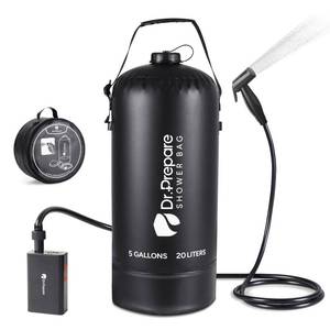 lot 13136 image: DR.PREPARE Portable Shower for Camping, 45 Gallons Camping Shower Bag, Portable Outdoor Shower with Pump for Hiking, Climbing, Pet Cleaning, Car Washing, Beach & Emergency