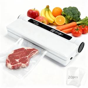 lot 14413 image: Food vacuum sealer, 75 kPa ��Compact Vacuum Sealer, equipped with a digital timer, DryWet,sealing, including 20 Vacuum Sealer Bags, The chefs ideal food saver