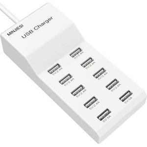 lot 14437 image: USB Charging Stations 50w10A 10 Ports Multiple Charging BlockPower USB Strip for iPhone Android Smartphone Tablet Smart Watch AirPods Samsung and Multiple Charger Plug��