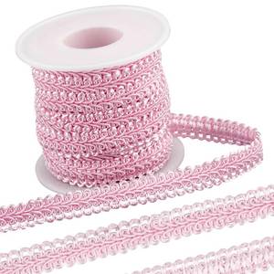 lot 14446 image: GORGECRAFT 10 Yards x 0.47 inch Woven Gimp Trim Polyester Decorative Braid Trim Woven Fabric Ribbon Curtain Upholstery Trimming Lace Edge Applique for Sewing Accessories Costume Home Decoration Pink