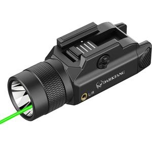 lot 14447 image: DARKFANG Tactical Flashlight and Green Laser Light Combo 1500 Lumen for ShotgunPistol Light with MomentaryStrobe Function for 1913 Picatinny Rail
