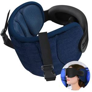 lot 14461 image: SARISUN Travel Pillows for Airplanes, Airplane Pillow for Long Flight, Airplane Head Strap with Sleep Eye Mask, 360° Support Headrest for Car Trip, Travel Essentials Stop Bobblehead, Mottled Blue
