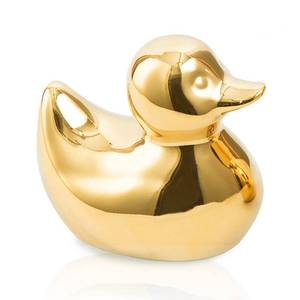 lot 14466 image: TQUPT Home Decor Golden Ceramic Duck Figurines, Home Decor Animal Sculptures and Statues Handmade Artware Decor, Mini Duck