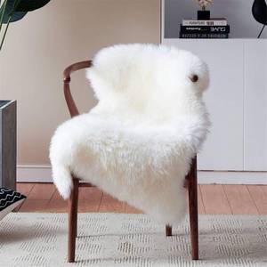 lot 14472 image: duduta White Faux Sheepskin Throw Rug 2x3 ft, Fluffy Shag Fur Chair Cover Small Bedside Dorm Rug Non Slip Washable