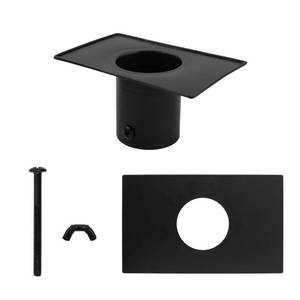 lot 14482 image: giole Rain Chain Gutter Adapter, Metal Rain Chain Adapter with Bolt Black Powder Coated Rust Resistant Rain Chain Gutter Installer for Rain Chain Outside Gutters Downspout Accessories