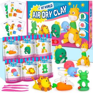 lot 17274 image: ifergoo Air Dry Clay for Kids - Animal Modeling Clay Kit, 6 Animal Designs with Sculpting Tools & Tutorials, Ultra Light & Soft, Arts & Crafts DIY Creative Toys, Gifts for Age 3-12 Girls & Boys