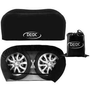 lot 17275 image: DEDC 2 Pcs Dual-Axle Tire Covers for RVTrailersTruck Accessories WaterproofSun ProtectionPlush Lining��Fit 30-33 Dia Wheels,Black