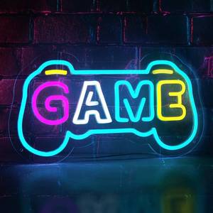 lot 17287 image: Game Neon Sign for Gamer Room Decor, Gamepad Shape LED Game Light for Boys Room Wall Decor, Teen Boy Gifts Lamp for BedRoom Accessories, Gaming Gifts for Men, Kids, Gamers, USB Powered (16X8.5)