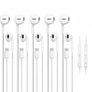 lot 18392 image: 5 Pack USB C Headphones for iPhone 171615 Pro Max iPad Plus TypeC Earphones with Microphone Volume Control USBC Wired Earbuds USB Type C Earphone for Samsung S25 Ultra S24 S23 S22 ��1.2M4Ft��