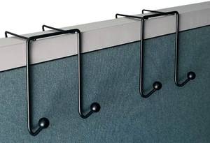 lot 18399 image: Tetra-Teknica CWH-02-2P 3 Inch Space Addition Wire Double Hook for Partition Wall Cubicle Panel, Color Black, 2 per Pack