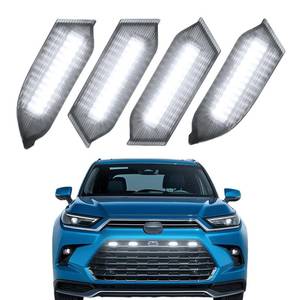 lot 18448 image: Led Grille Grill Lights fit for 2024 2025 2026 Toyota Grand Highlander Xle Limited Hybrid Sport OEM Grills Light Accessories (White Led-4pcs)