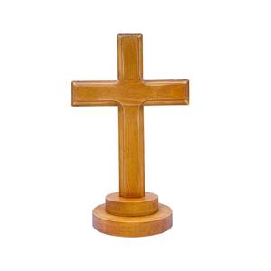 lot 18450 image: Cregugua Wooden Tabletop Wood Standing Cross for Church Prayer Home Decor 4x7x11 Inches