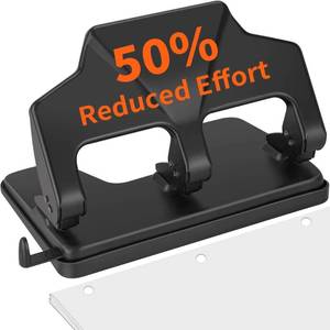 lot 19046 image: AFMAT 3 Hole Punch Heavy Duty, 40-Sheet Three Hole Punch, 50% Reduced Effort, 3 Hole Puncher for Binder wLarge Chip Tray, 932 Holes Diameter, Metal Paper Puncher for HomeOfficeSchool, HP14