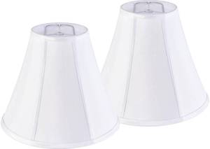 lot 19050 image: Bell Lamp Shades Set of 2 White Medium Lamp Shade 6 Top x 13 Bottom x 9.8 High(Spider) Modern Lamp Shade for Table Lamp & Bedside Lamp - Side Ribbing Hand Crafted Lampshade Replacement by GO&SO