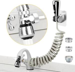 lot 19053 image: CECEFIN Kitchen Sink Sprayer Hose Attachment for Faucet, Kitchen Faucet Head Replacement w 79 Recoil Hose and Holder, Pressurized Water Saving Aerator & Diverter Valve, Faucet Sprayer Attachment Set