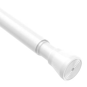 lot 19054 image: QINGYUN Spring Tension Curtain Rod 45 to 76 Inch, Adjustable Curtain Rods No Drilling Spring Loaded Curtain Rods for Windows Doors Closet, White
