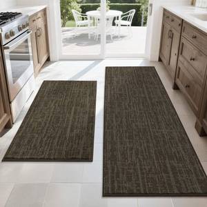 lot 19058 image: COSY HOMEER Kitchen Rugs Non Slip Washable 24x3624x60,Absorbent Soft Kitchen Mats for Floor,Polyester Kitchen Runner Rug Sets of 2,Kitchen Floor Mats for Sink Mat,Hallway,Laundry,Brown