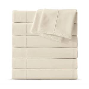 lot 19062 image: Maple&Stone Twin Flat Sheet 6 Pack,Premium Soft & Breathable,Brushed Microfiber Fabric,Anti-Shrinkage & Non-Fading,Bulk Flat Sheets Only Twin Size (Cream White)