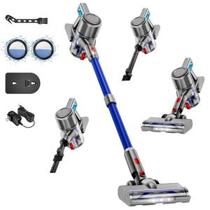 Cordless Vacuum Cleaner, 8 in 1 Powerful Stick Vacuum with 50Mins Rechargeable Battery, Vacuum Cleaners for Home Anti-Tangled Lightweight Handheld Vacuum for Hardwood Floor, Carpets, Pet Hair, Blue