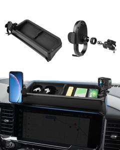 lot 19074 image: Autorder Car Phone Holder for 2022-2026 Chevy Chevrolet SilveradoGMC Sierra 1500 Accessories Center Console Dash Organizer with 2 Expansion Ports Hands-Free 360 Degree Rotation Phone Mount