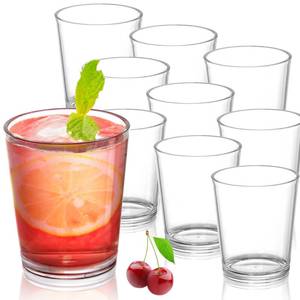 lot 19079 image: Noamus 9 Pack Plastic Drinking Glasses, 12 Oz Unbreakable Acrylic Water Tumblers, Reusable Shatter-Proof Clear Glasses, Whiskey Drinkware Cups Set for Party Kitchen, Iced Water Tea Coffee