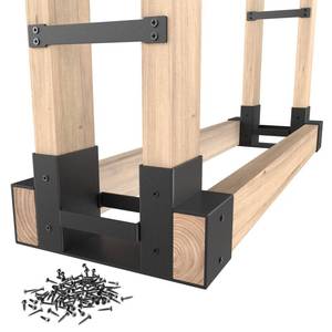 lot 19097 image: Mr IRONSTONE Firewood Rack Outdoor Indoor, Adjustable to ANY Length Firewood Log Rack Brackets Kit, Heavy Duty Fire Wood Storage Racks, Fireplace Wood Holder for Patio Deck