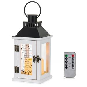 lot 19104 image: Staymoment Memorial Gifts for Loss of Dad - Memorial Lanterns Remembrance Sympathy Gifts for Loss of Loved One Father with LED Candle, White Bereavement Funerary Lantern with Remote Control